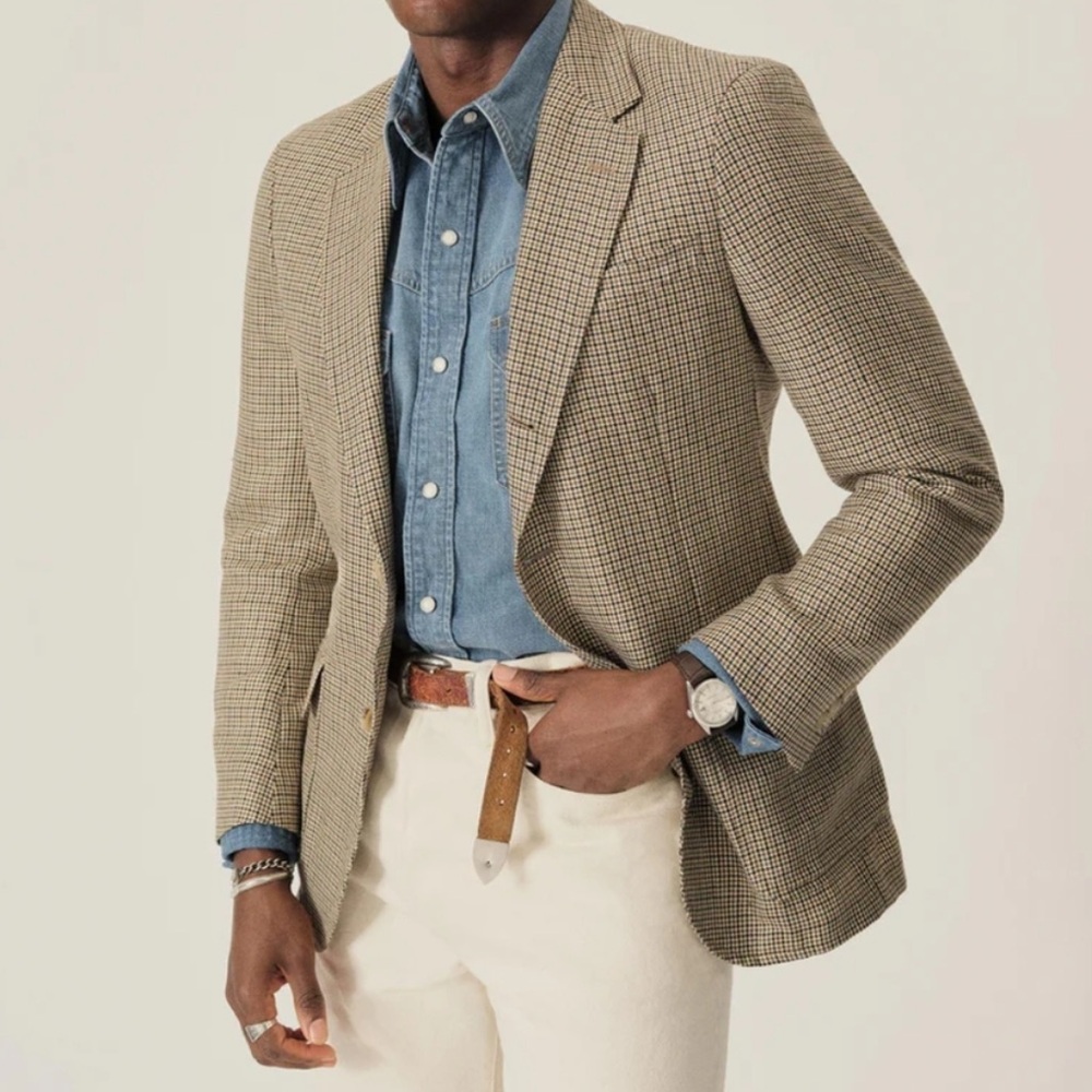 Buck Mason Houndstooth British Moon Wool Graduate Blazer